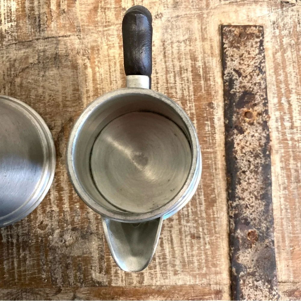Vintage Stieff Pewter P1-23 Coffee or Tea Pot with Sugar and Creamer Set